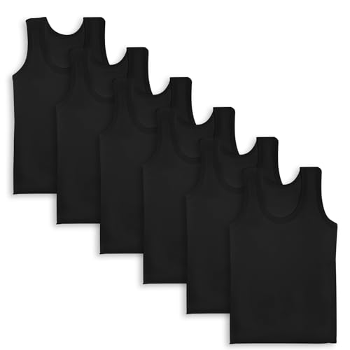 Image of Phedrew 6 Pcs Kids Soft Undershirt Tank Tops Cotton Undershirt Sleeveless Shirts for Girls Boys Unisex