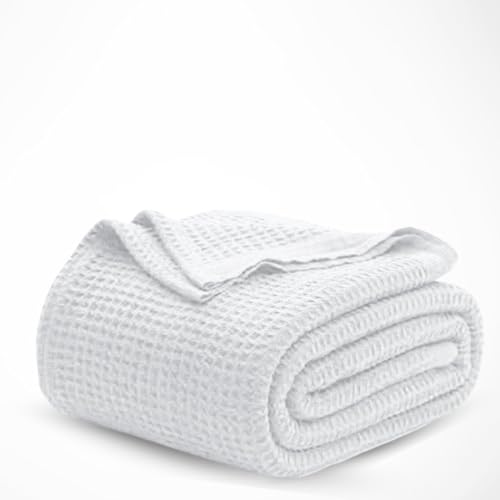Cotton Waffle Weave Blanket Soft Woven Lightweight...