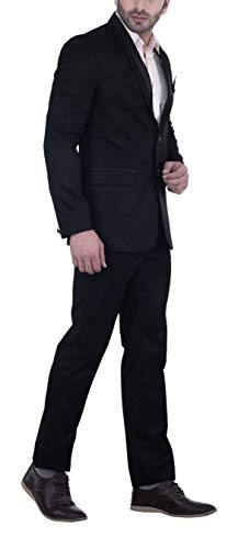 Image of hangup Men's Synthetic Notch Lapel LM Suit Blue Tuxedo 38