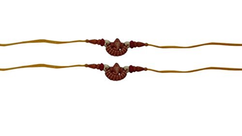 IndiaBigShop Rakhi for Brothers Ganeshji Design, Thread. Rakhi, Raksha Bandhan Gift for Your Brother Vary Color and Multi Design Assorted Rakhi- Set of 2