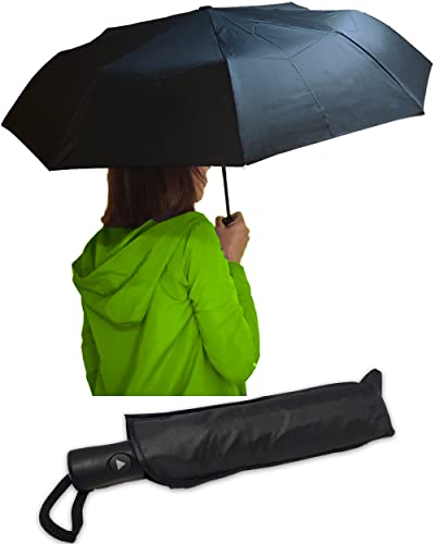 DIVABONNA Paraguas Plegable Automático Compacto - Paraguas Plegable Mujer - Paraguas Plegable Hombre - Paraguas Antiviento - Paraguas de Viaje (Negro) Cover