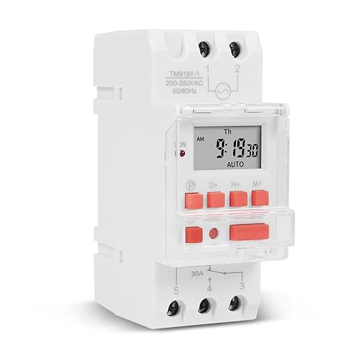 TM919B 5V 12V 24V 110V 220V AC85-265V 30AタイマースイッチTM919B デジタルタイマースイッチ プログラマブルデジタルタイマースイッチ オンオフタイマーコントロール 24時間 7日間 DIN 自動サイクルタイミング