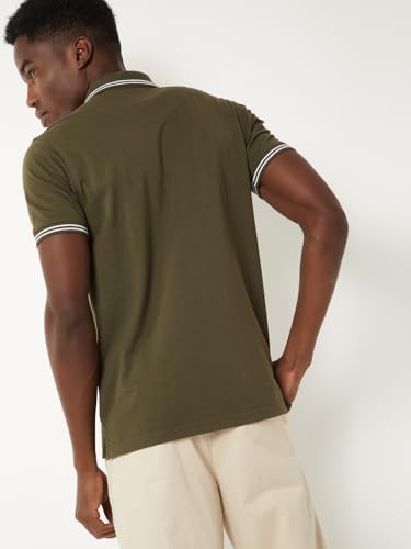 Image of Max Men's Polycotton Half Sleeves Regular Fit Solid Polo T-Shirt