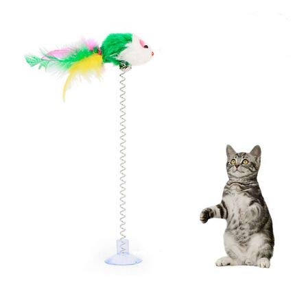 Cat Interactive Toy Stick Feather Wand With Small Bell Mouse Cage Toys Plastic Artificial Colorful Cat Teaser Toy Pet Supplies (Tpye12) image 2