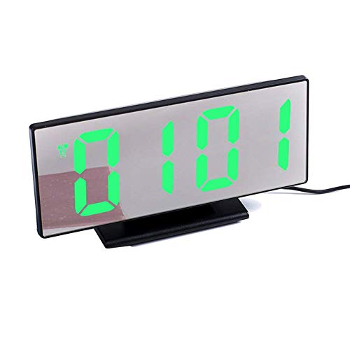 LED Digitaler Wecker, Spiegel Elektronische Multifunktionsuhren, Große LCD-Anzeige Digitale Tischuhr mit Temperaturkalender