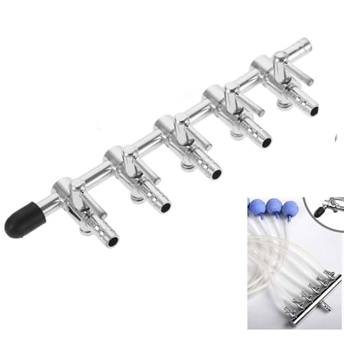 MaoNativey Aquarium Luftverteilungsrohre Edelstahl Luftstromregler Rückschlagventil,Luftverteilerrohr Verstellbares Luftstrom-Steuerventil für Aquarien Brutstätten Aquakultur,1 Stück