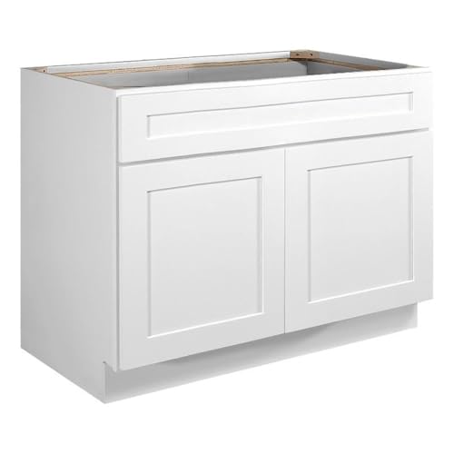 Image of Design House Brookings Kitchen Sink Base Cabinet, 42 inch, White | Floor Mount, Contemporary /Modern, Wood, Kitchen, 561506