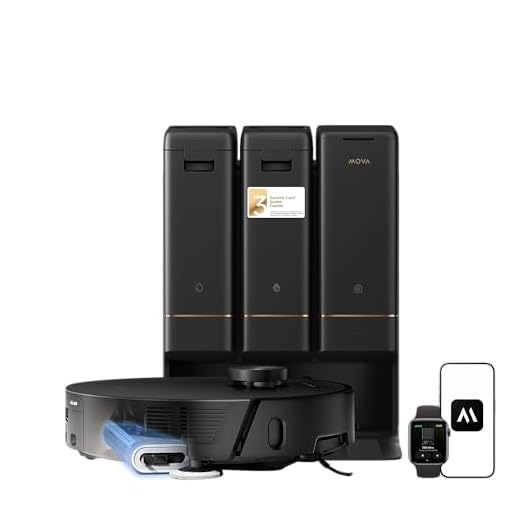 Mova Robot aspirateur Z50 Ultra avec serpillière de Type Chenille autonettoyante à 36 °C, puissante Aspiration de 19 000 Pa et détection Multiple de la saleté en Temps réel, Nero