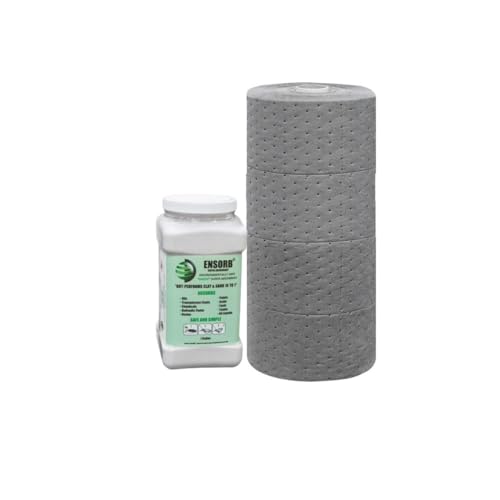 Image of Enpac Ensorb 1 Gallon Granular Absorbent and 150 Foot Universal Absorbent Roll
