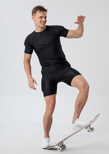 Padded Compression Shorts Hockey Protective Gear, Impact Protection Short Pants Pad Sport Shorts (Black XL) - Image 2