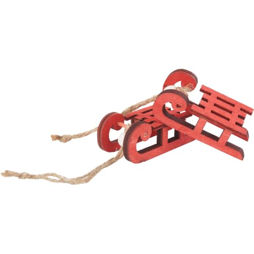 VBS Mini-luges en bois rouge, 2 pièces, Noël