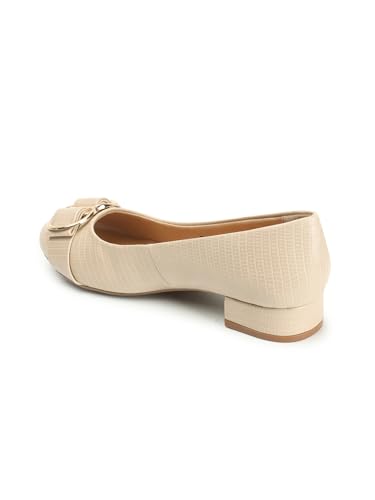 Image of Carlton London Women's Textured Round Toe Block Heel Pumps