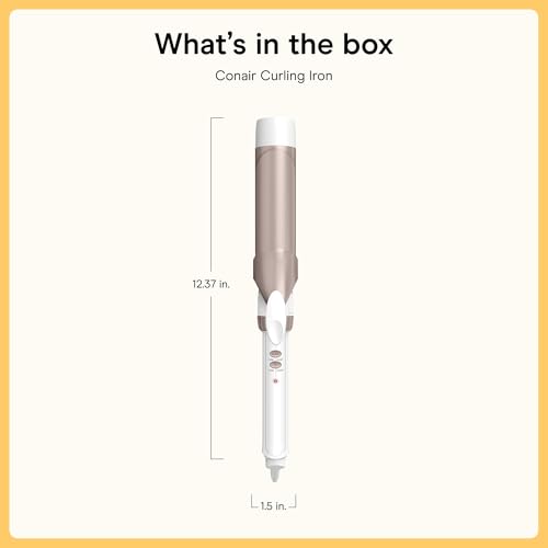 Image of Conair Double Ceramic 1 -Inch Curling Iron | Double Ceramic 1 -in. Barrel for Soft Waves and Loose Curls on Medium to Long Hair, White /Rose Gold, CD703L