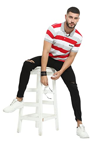 Image of fanideaz Mens Half Sleeve Premium Cotton Stylish Striped Branded Polo T-Shirt for Mens || Polo T Shirt for Men Comfort || Tshirt for Men Stylish Regular fit