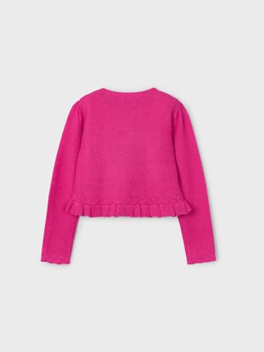 Mayoral Braid Knit Cardigan for Girls Magenta2