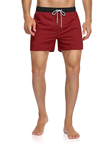 Nonwe Men's Swim Trunks with Mesh Lining and Pockets Quick Dry Bathing Suits3