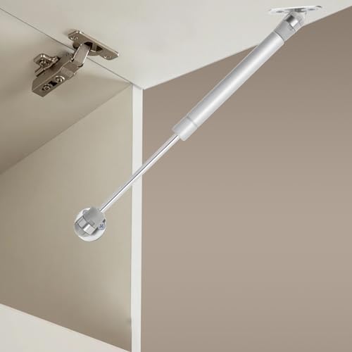 NAMYEUT 12 Stücke Gasdruckfeder 100N, Möbel Gasfeder, Hydraulic Gasdruckfeder, Kompressionsfeder für Klappen, für Schränke, Möbel, Bücherregale, Silber, mit Schraubenss