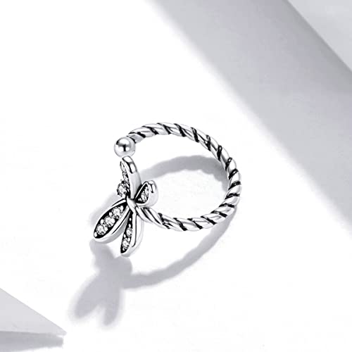 Cute Dragonfly Cartilage Ear Cuffs Earrings 925 Sterling Silver Cubic Zirconia Crystal Vintage Fake Huggie Hoop Stud Earring Clip On Tragus Wrap Earring Non Pierced Dainty Jewelry Gifts For Women Girls Hypoallergenic #TOP4