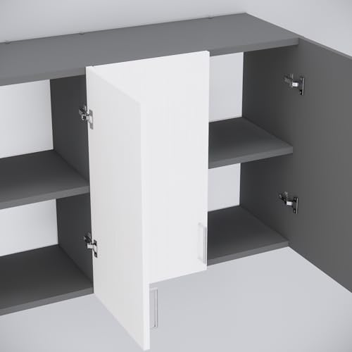 Image of SPECIALITY PANELS 4 Door Modular Wall Mounted Kitchen Cabinet with Adjustable Shelf Space Saving Storage Unit Durable Engineered Wood Cupboard for Kitchen Living Room Utility Organizer Furniture
