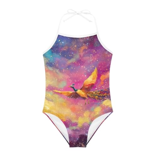 One-Piece Swimsuit Oil Painting Animal Prints Beach Swimwear Bathing Suit for Girls