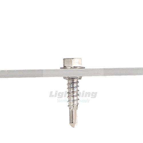 Tornillos metálicos autorroscantes acero inoxidable #8 x 2" 50 un miniatura 2
