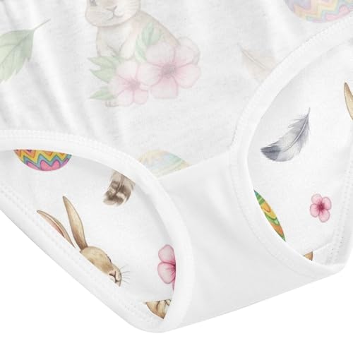 Toddler Girl Briefs, Watercolor Rabbits Cotton Underwear for Girls, 2–8 Years4