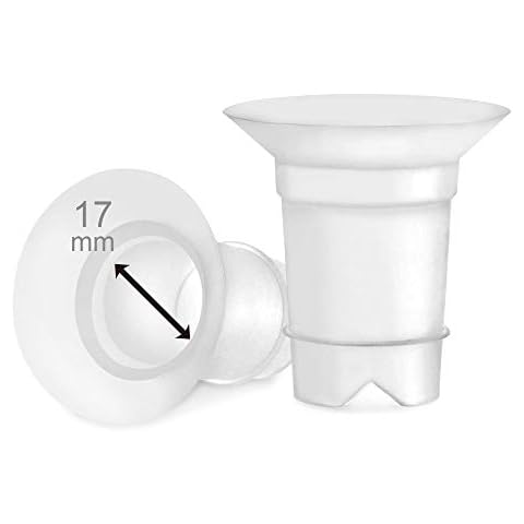 Maymom Flange Inserts 17 mm for Medela, Spectra 24 mm Shields/Flanges, Momcozy/Willow Wearable Cup. Compatible with Medela Freestyle, Harmony to Reduce 24mm Nipple Tunnel Down to 17 mm; 2pc/Each Cover