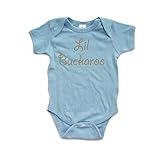 Apericots Adorable Lil Buckaroo Short Sleeve Baby Bodysuit Light Blue