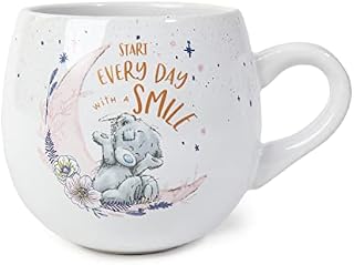 Me To You Bear Tatty Teddy Start Every Day with A Smile Large Mug, AGM01069 , Grey, Blue,gold,grey,pink