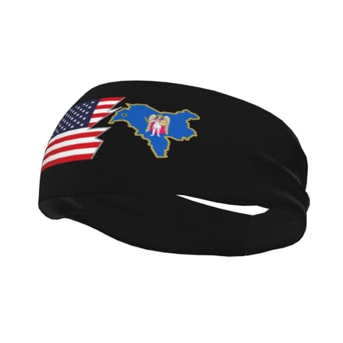 Flag Map Headbands for Men & Women, Sports Sweatbands