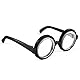 flintronic Spielzeugbrille, Brille Nerd, Runde Brillen mit Klaren Gläsern, Anziehbrille für Erwachsene und Kinder, für Karneval, Fasching, Mottoparty, Verkleidung, Accessoire, Schwarz