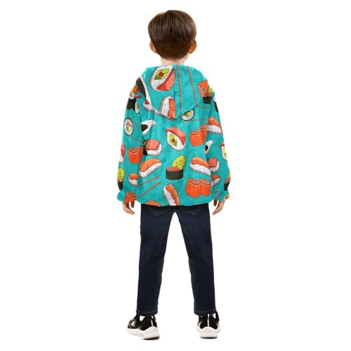 Image of Aflyko Boys Fleece Coat Blue Zip-Up Hoodie Girls Outerwear Kids Hooded Jacket 3-10T