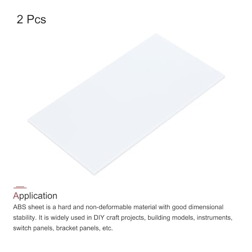 Image of MECCANIXITY White ABS Plastic Sheet 7 x 4 x 0.16 Inch for Building Model, DIY Crafts, Panel, Pack of 2 Pcs