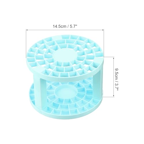 Image of PATIKIL 1pcs Paint Brush Holder, Paint Brush Storage Organizer 49 Holes Plastic Paint Storage Desk Stand Round for Artist Desk Makeup Pencil, Blue