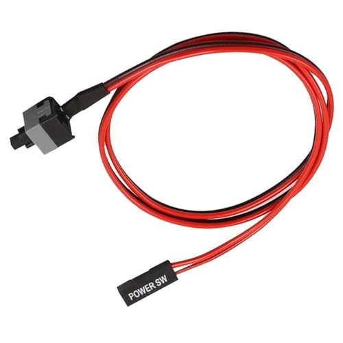 AYMBH Universal ATX PC Power Supply Switch Cable 50CM 2-Pin On/Off Push Button for Desktop Motherboard Mainboard Power Switch and Reset Connector Easy Install Durable Reliable PC Replacement Cable