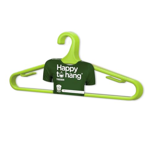 Image of Happy To Hang Teeser 10 Piece Polypropylene Hanger, Yellow and Green