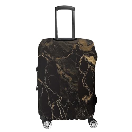 Gold Black Marble Luggage Cover, Elastic Luggage Protector Fits 19-32in Suitcases, Washable & Anti-Scratch Suitcase Cover for Men Women XL4