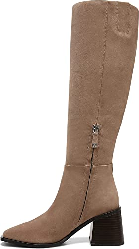 Sam Edelman Wade Stacked Heel Square Toe Retro Wide Calf Knee High Fashion Boots3
