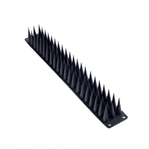 Image of Bird Spike 30 Piece Black | Pigeon Bird Control Spikes for Balcony, Railing, Window, AC & Roof