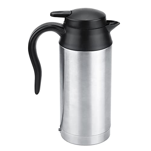 Tetera eléctrica de viaje ZJchao 12V 750ml acero inoxidable miniatura 4