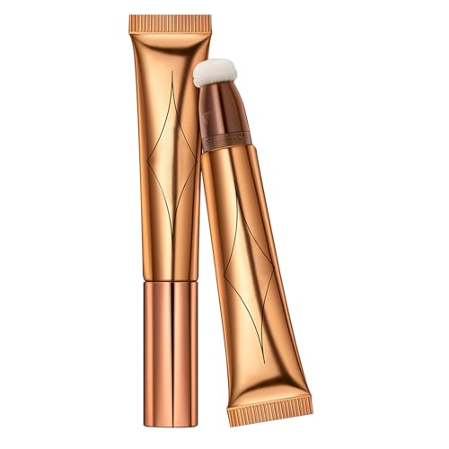 Base de maquillaje que cambia de color, ligera y duradera con pincel de cobertura total para un aspecto natural y impecable