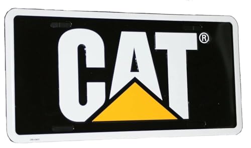 Caterpillar Equipment Black/Yellow/White License Plate Tag