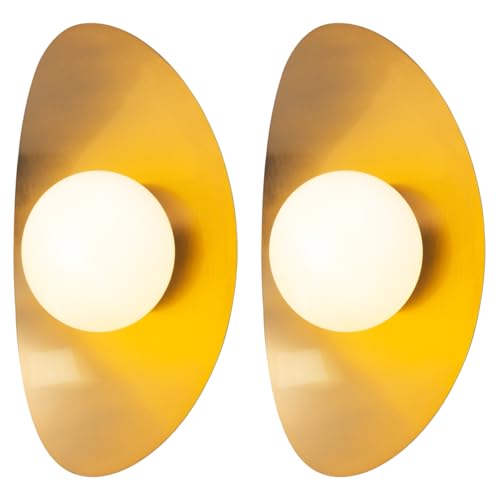 Image of 2 Pack Gold Wall Sconces Mid Century Modern Vanity Light | Modern Sconces Wall Lighting Farmhouse Wall Lights Set Long Sconces for Corridor Stairwell Bedroom Hallway