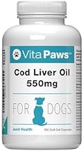 Cod Liver Oil 550mg for Dogs | 180 Soft Gel Capsules | Support the Health of The Skin and Coat | Manufactured in the UK