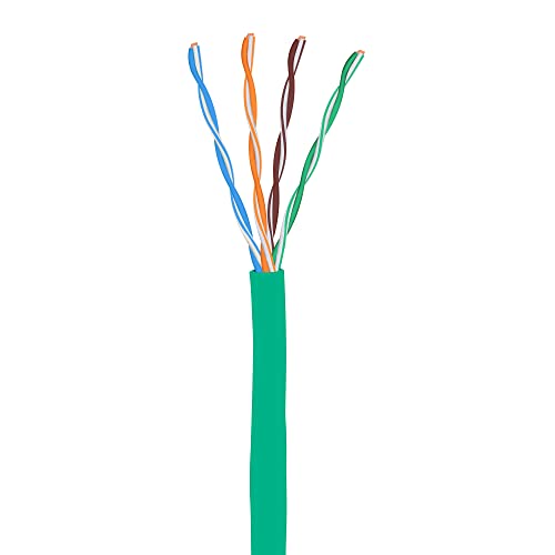 Cat5E Riser (Cmr), 1000Ft, Utp 24Awg, Solid Bare Copper, 350Mhz, Ul Certified, Easy To Pull (Reelex Ii) Box, Bulk Ethernet Cable, Green #TOP1