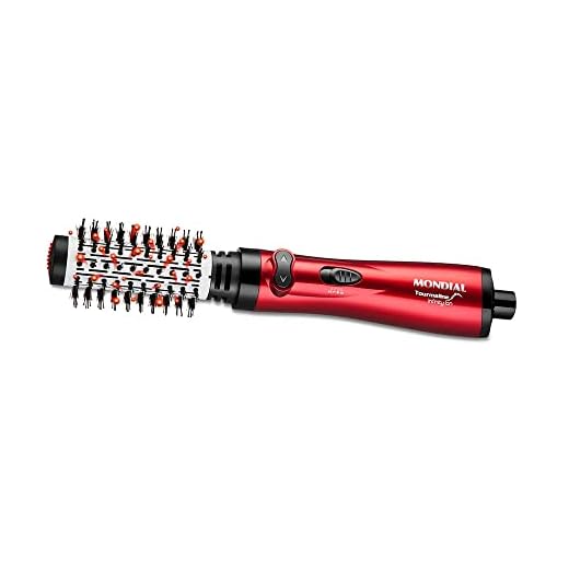 As 5 Incríveis Escovas Rotativas Que Transformarão Sua Rotina De Beleza Escova Rotativa Mondial, Tourmaline Infinity Íon, 110V, 1000W, Vermelho - Er-03