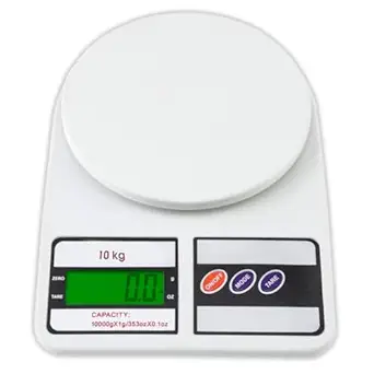 ATOM Digital Kitchen Food Weighing Scale For Healthy Living, Home Baking, Cooking, Fitness & Balanced Diet. | 1 Year Warranty | 10Kg x 1gms with 2 Batteries Included, SF400/A121, Color May vary