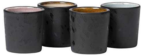 BITZ Eierbecher Schwarz Matt, Hübsches Eierbecher Set aus Steingut,...