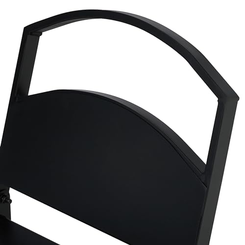 Panier bois pliable noir en métal compact avec poignées Relaxdays - 7