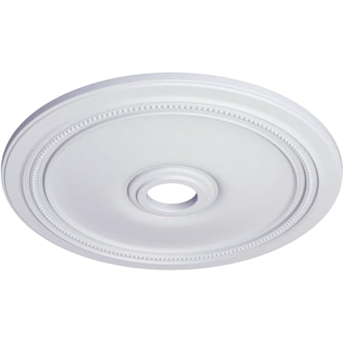 Image of Ekena Millwork CM24DI Diane Ceiling Medallion, 24 inchOD x 3 5 /8 inchID x 1 1 /4 inchP (Fits Canopies up to 6 1 /4 inch), Factory Primed